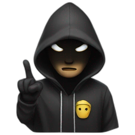 sinister hooded saluting emoji