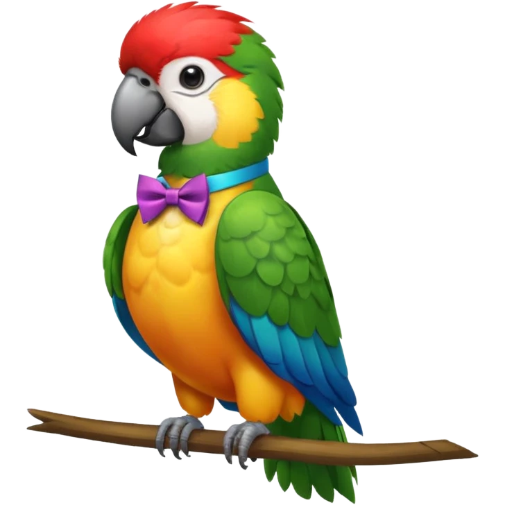 parrot wears bow tie emoji