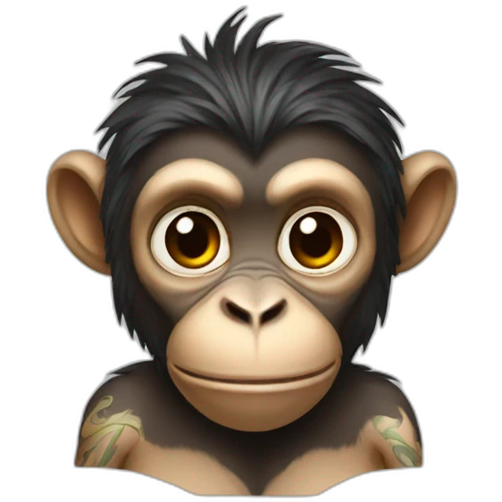 monkey with dragon tatoo emoji