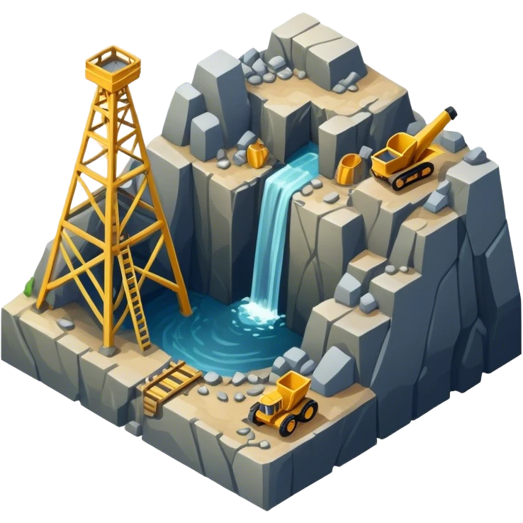 Isometric stone mining shaft emoji