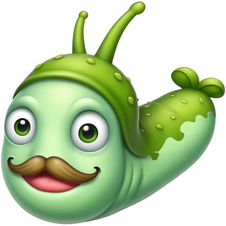Slug with moustache emoji