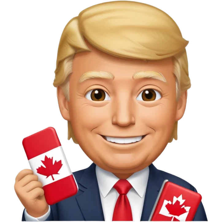 donald trump smile and Holds canada and Danmark emoji