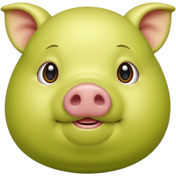 Chartreuse pig emoji