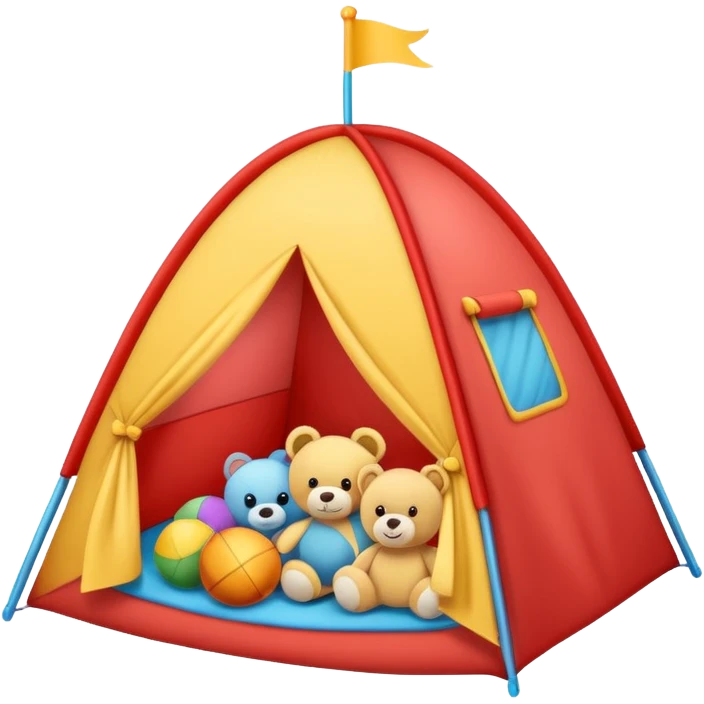 kids tent filled with toys emoji