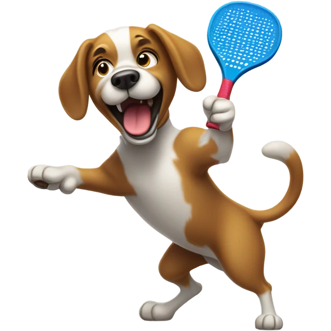 Dog playing pickleball emoji