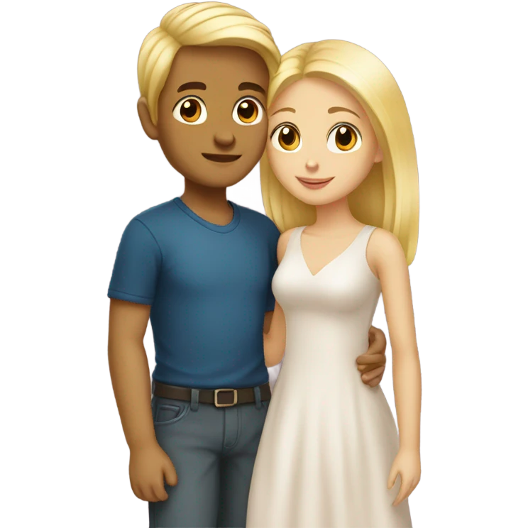 A blonde girl and boy in love emoji
