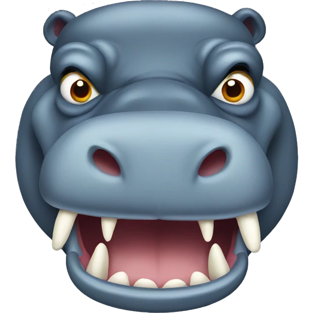Angry hippo with a snake head emoji