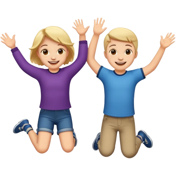 Kids jumping emoji