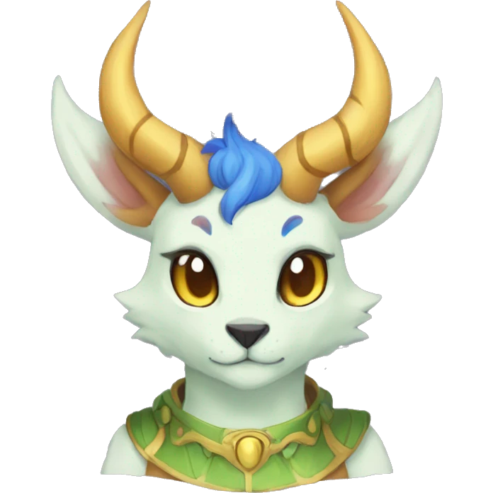 colorful anthro horned Royal vernid fursona Fakemon emoji
