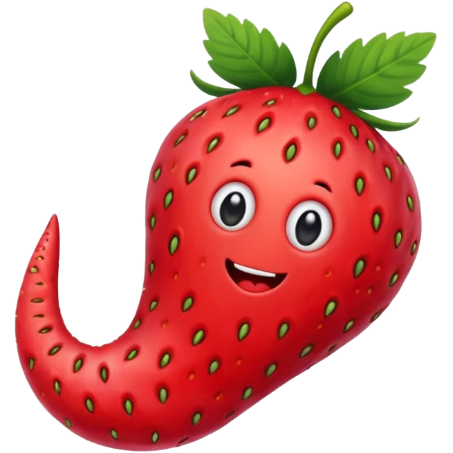 Worm in strawberry emoji emoji