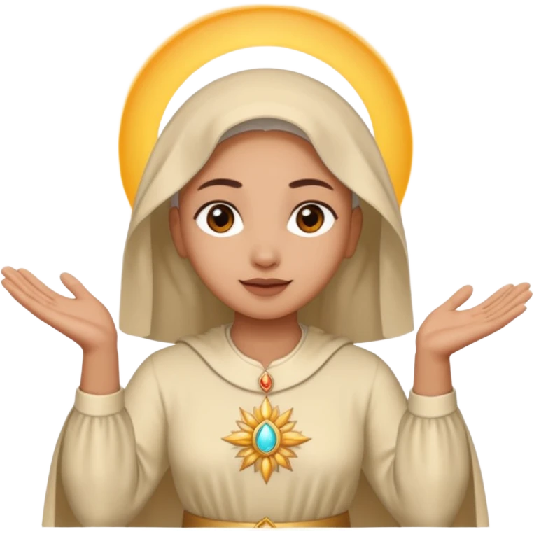 Nossa senhora das graças com aura e mãos abertas  emoji