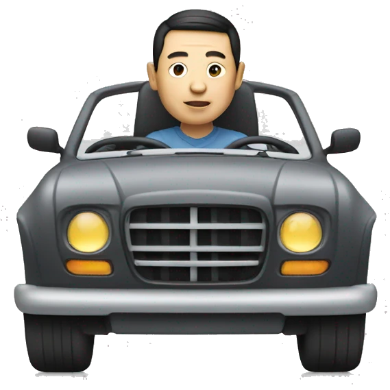 Chinese man driving car emoji