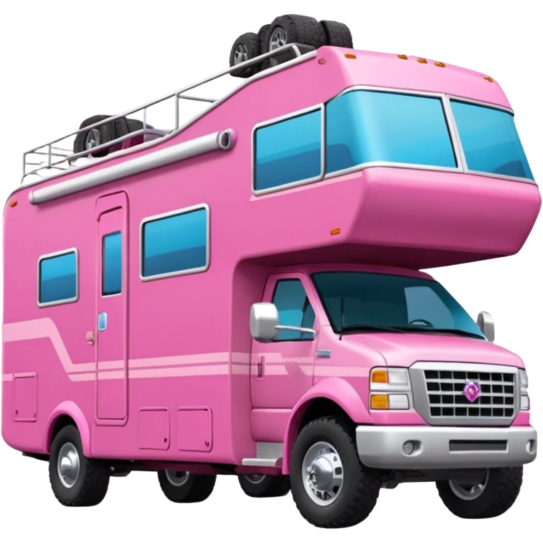 Aerodynamic Streamlined Barbie styled motor home rv off-roading rock-climbing 4x4 desert Winnebago  emoji