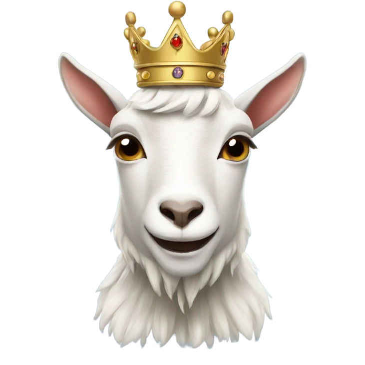 Goat wearing a royal crown emoji