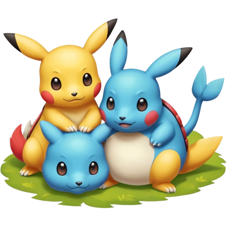2 friendly pokemans one fell down and the other is helping the other get up  emoji