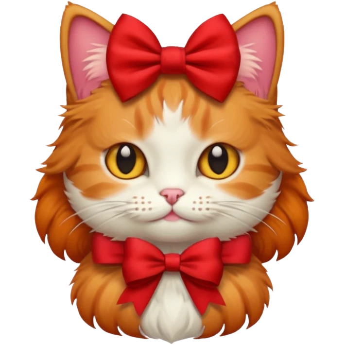 Cat wearing a bow emoji