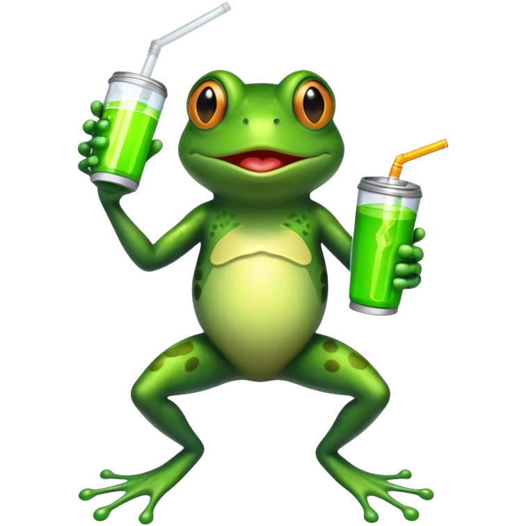 Frog with energy drink emoji