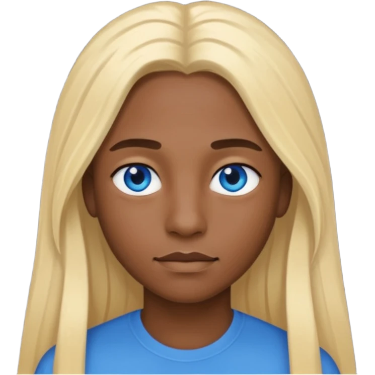 mavi gözlü uzun sarı saçlı zenci emoji