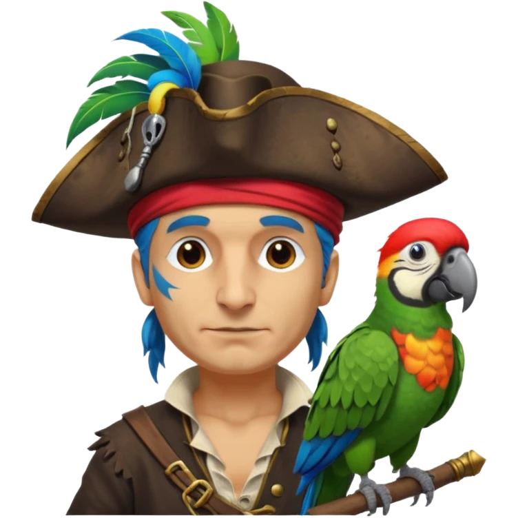 pirate and parrot emoji