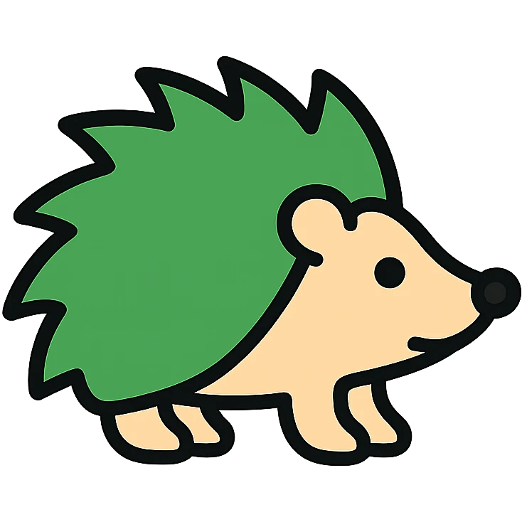 green hedgehog, modern, friendly emoji