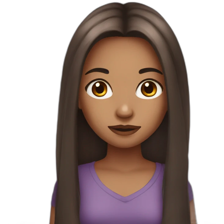 Dark girl with Brown eyes and long hair emoji