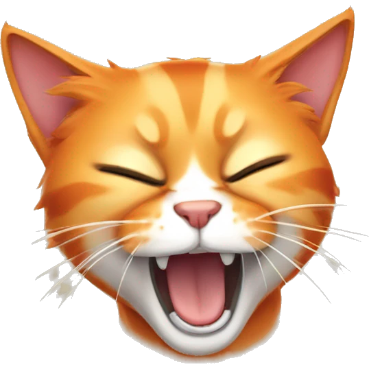 orange cat yawning emoji