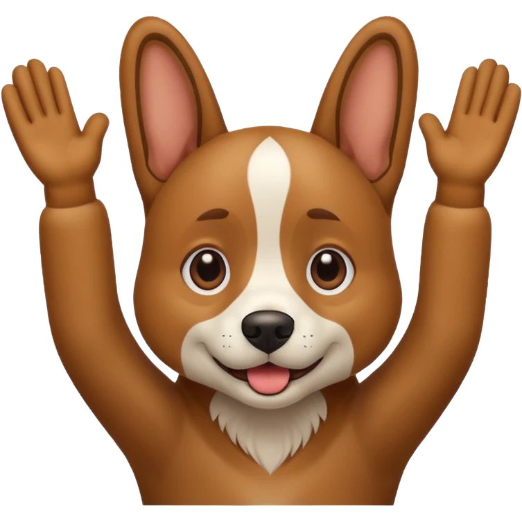 Dog with hands up emoji
