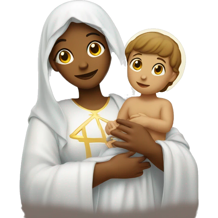 holy Mary with baby Jesus emoji