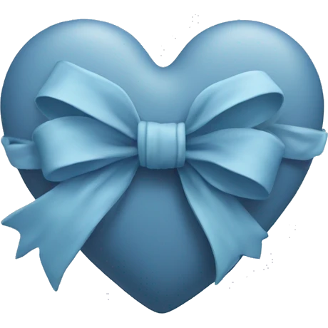Dusty blue heart with a bow wrapped around it emoji