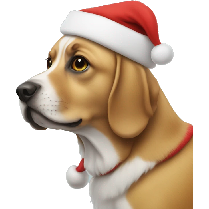 Dog wearing Santa hat  emoji