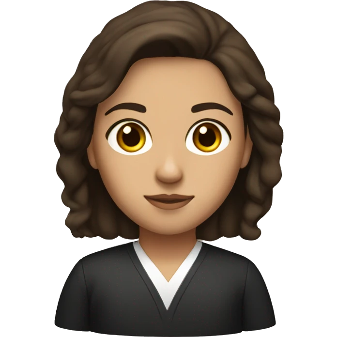 brunette law student with brown eyes emoji