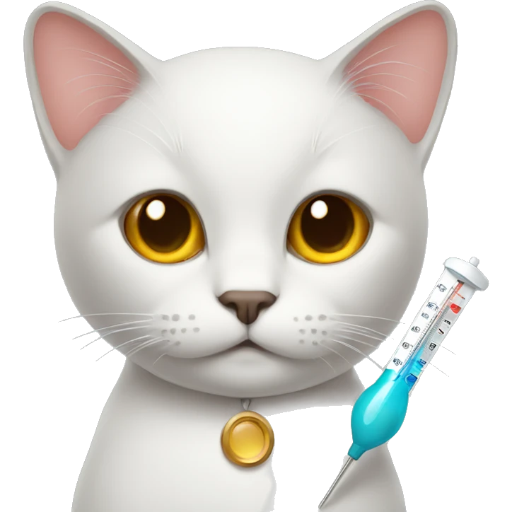 cat holding thermometer  emoji