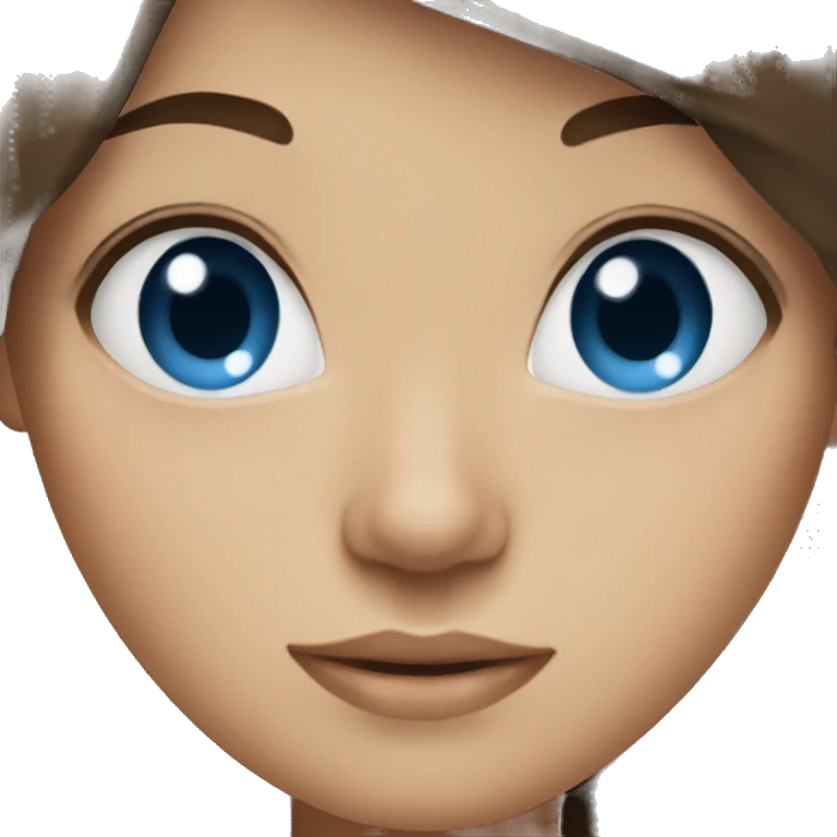 Brown hair blue eye girl  emoji