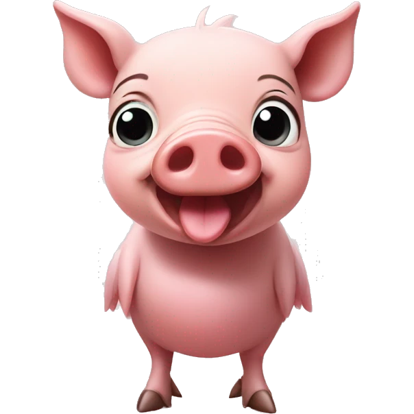 Pig turkey hybrid baby smirking emoji