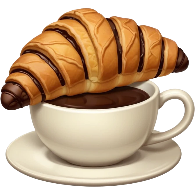 Coffee and chocolate croissant  emoji