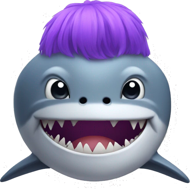 shark with a purple wig emoji