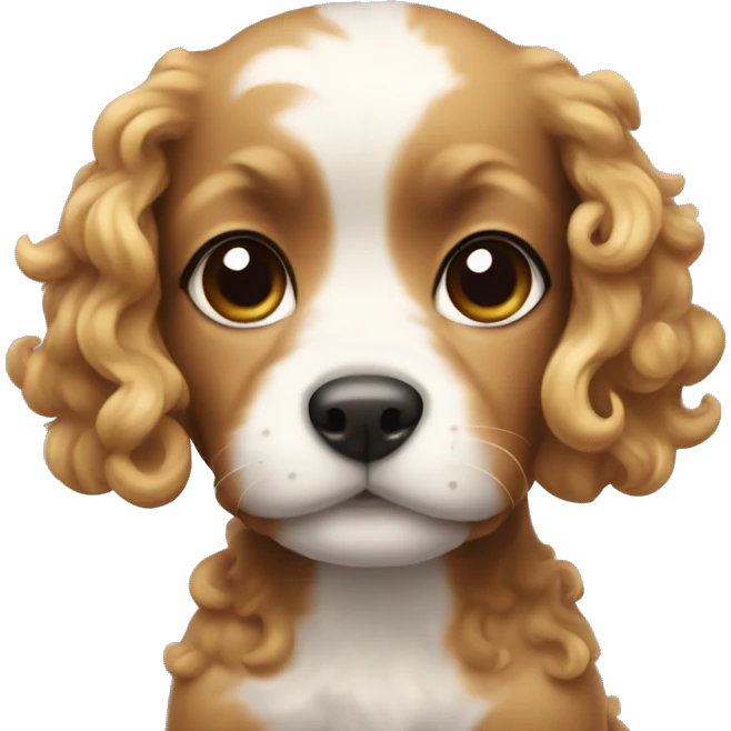 A cute little Little Dog with little curls  emoji