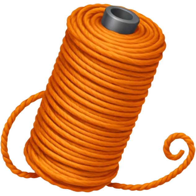 orange yarn on a bobbin emoji