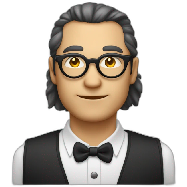 Viel homme blanc chauve avec lunettes rondes SANS moustache visage rond emoji