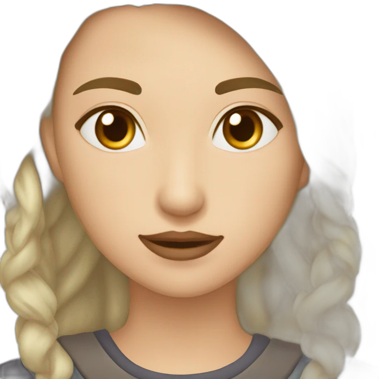 Девушка с голубыми глазами и прямыми светло коричневыми волосами emoji