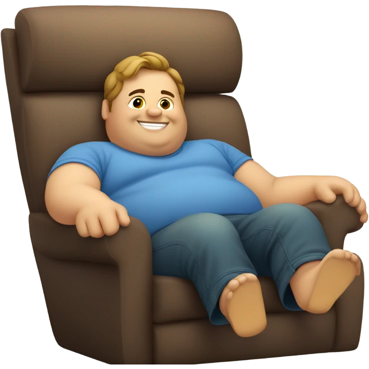 fat guy happily resting on couch emoji