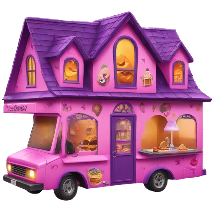 Barbie’s haunted dream house and food truck  emoji