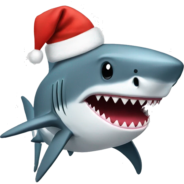 Shark with Christmas pj emoji