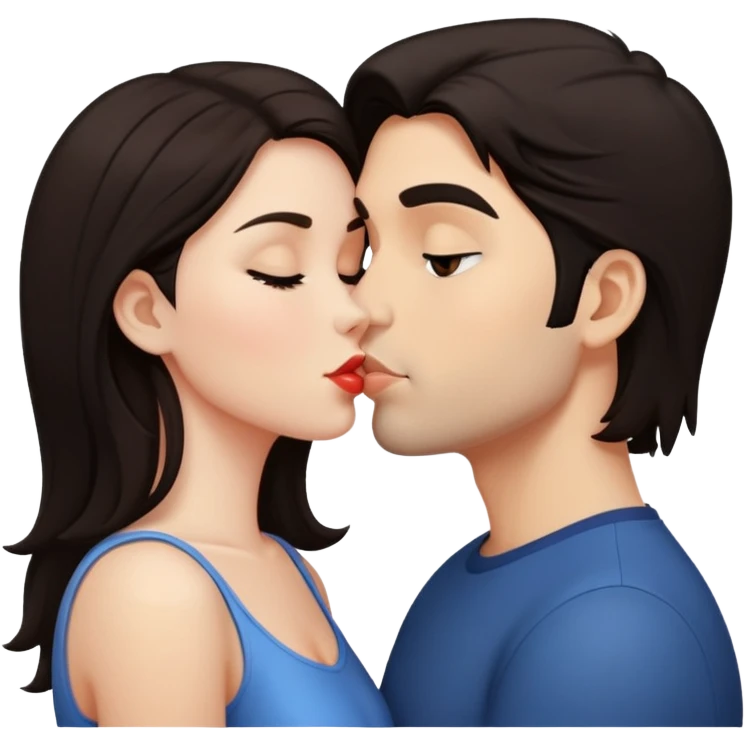 Girlfriend and boyfriend kissing  emoji
