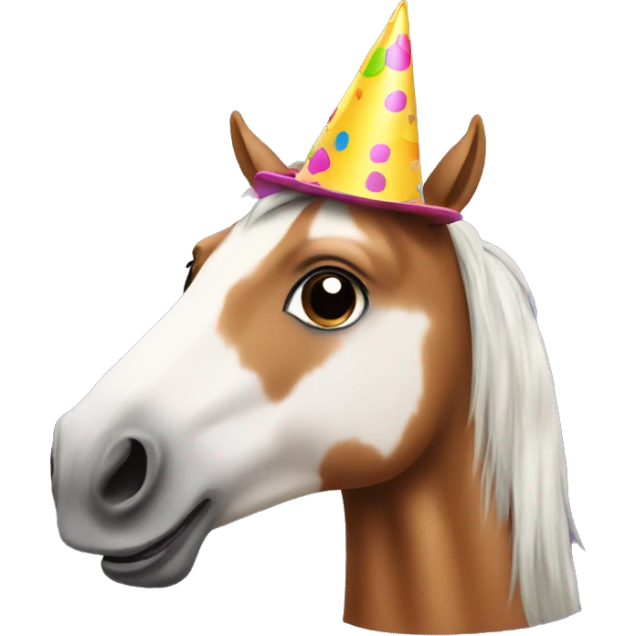 Horse with party hat  emoji
