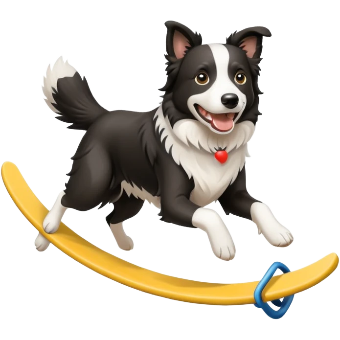 border collie doing slalom agility emoji