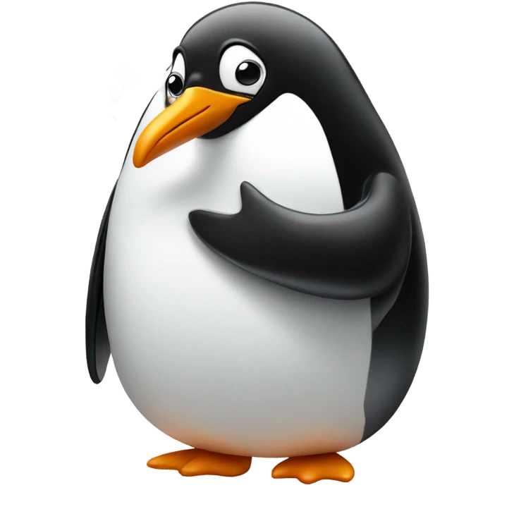 Penguin blowing a kiss emoji