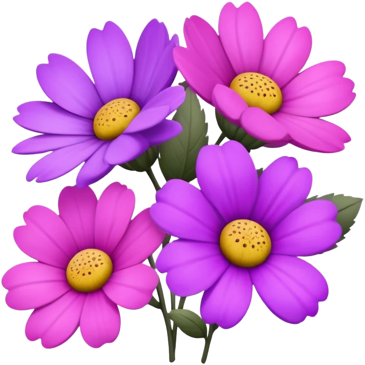 Purple and pink flowers, desaturated emoji
