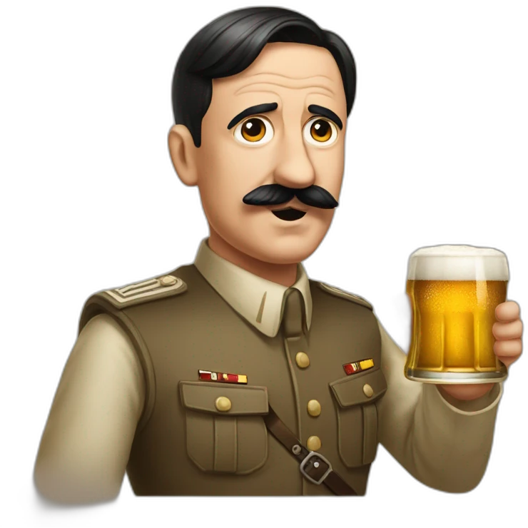 Hitler avec une bière emoji