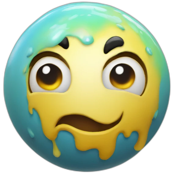 3d sphere with a gloop paint skin texture emoji